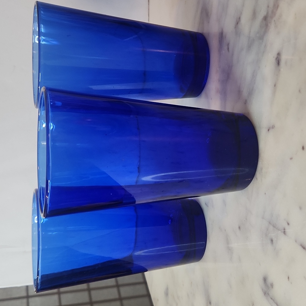 Anchor Hocking | Blue Glass Tumblers 14oz | Vintage (3)